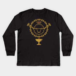 The Lamb of God who took upon himself the sin of the world, and the symbols of the sacrament Kids Long Sleeve T-Shirt